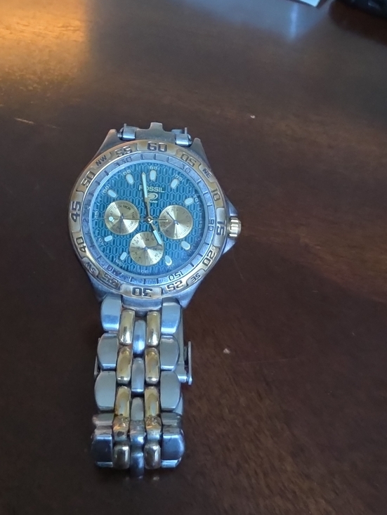 Fossil Other - Fossil Two-Tone Blue Dial Men's Chronograph Watch
